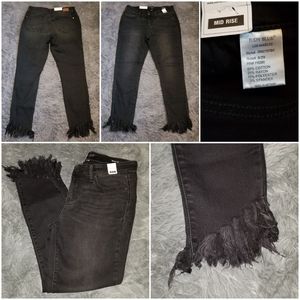 NWT BLACK JUDY BLUE FRINGE HEM